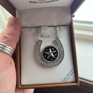 Lone Star Silver Horseshoe Necklace